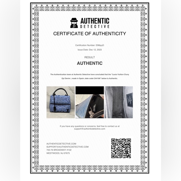 SOLD!!! Authentic Louis Vuitton Cluny BB in Denim Epi Leather - Picture 16 of 16